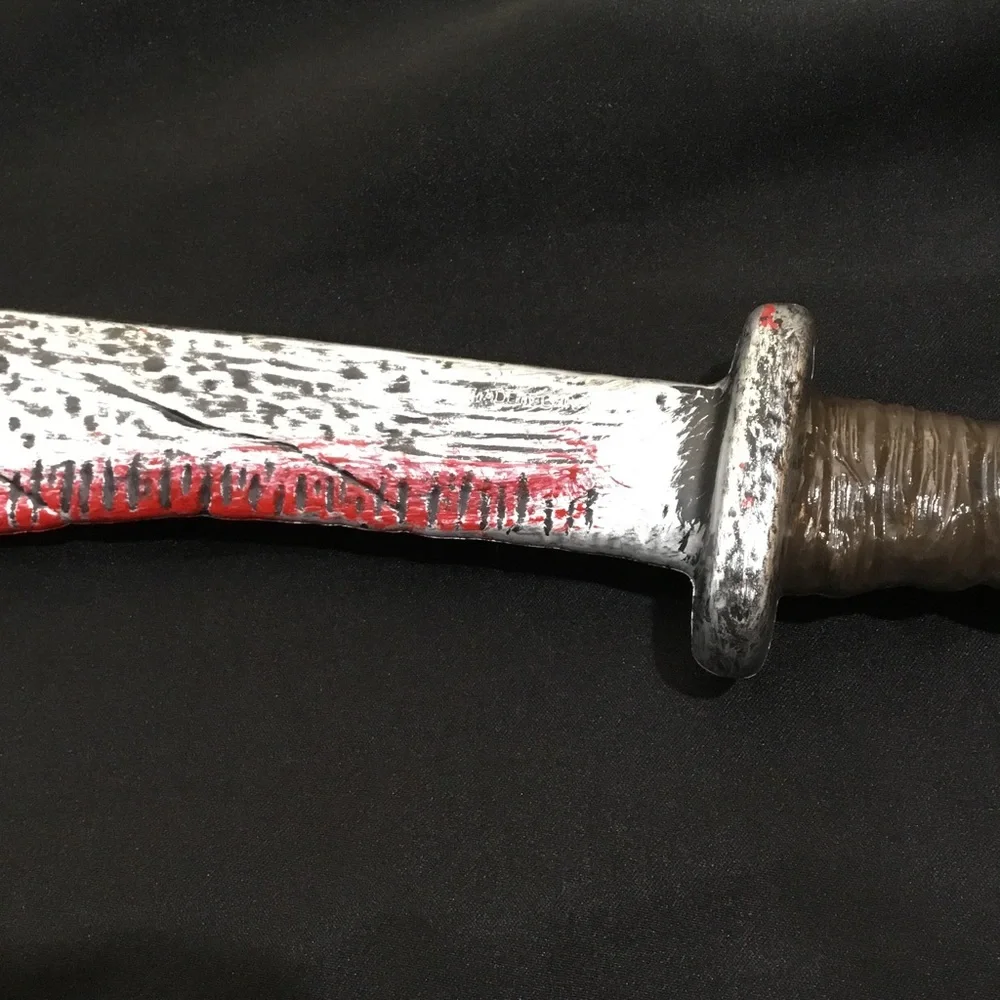 Plastic Bloody Machete Knife Halloween Prop for costume